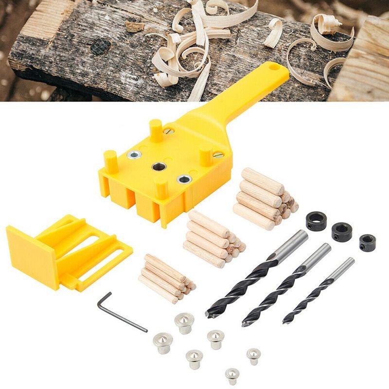 ABS Kunststoff Schnell Holz Dübel Jig Handheld Tasche Loch Jig System 6 8 10mm Bohrer Locher für Zimmerei Dübel Verbindungen