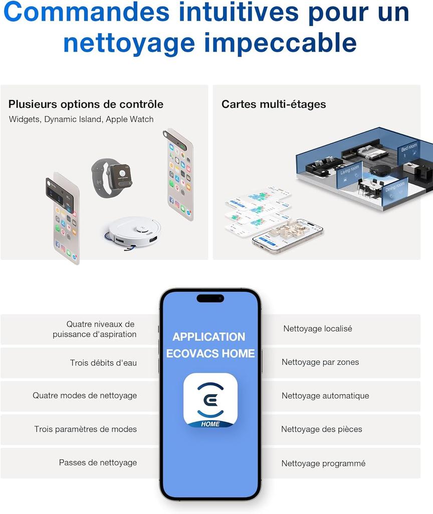 ECOVACS Deebot T30C Omni Gen2, Robot Vacuum Cleaner with Wiping Function, 25,000 Pa, OZMO Turbo 2.0 Mop System, ZeroTangle 3.0 Anti-Tangle