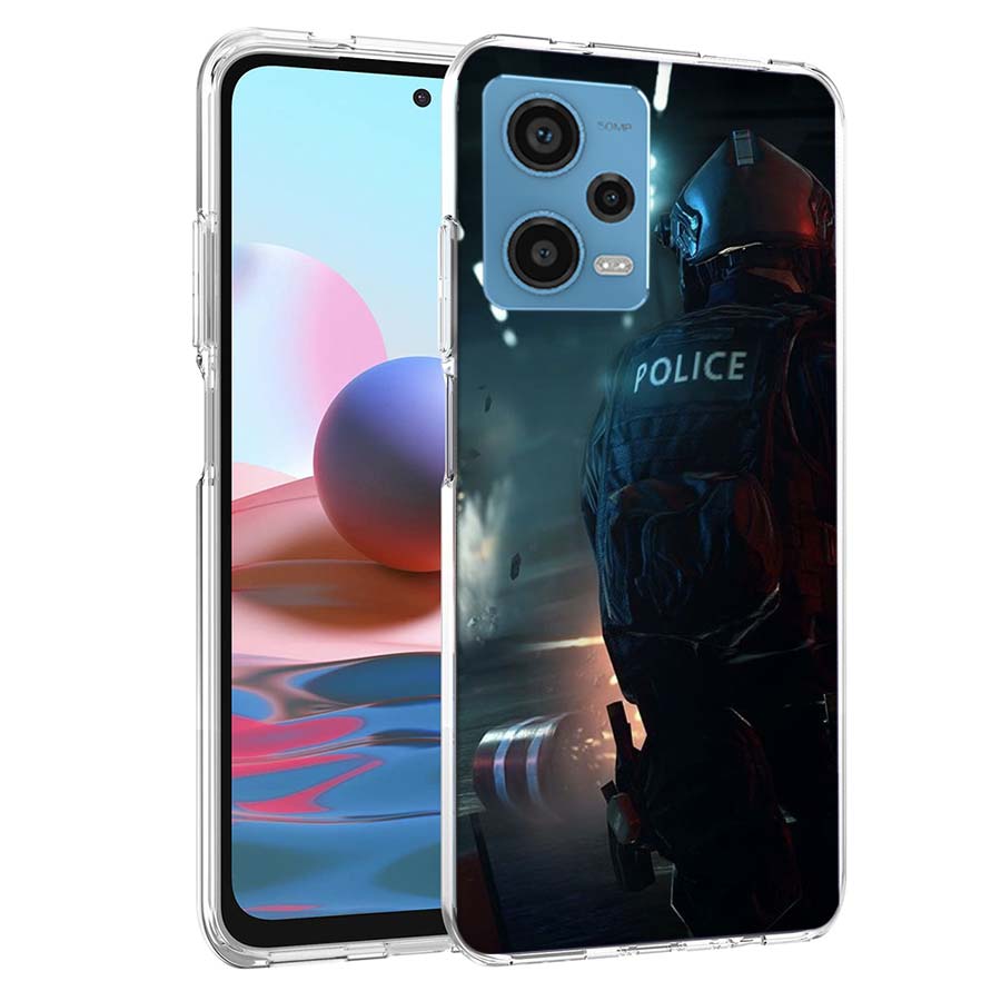 Полиция ФБР Чехол для телефона Для Redmi Note 13 12 14 15 Pro Plus 13R 11 11T 11E 11S 10 Pro 10S 9 9S Чехол Мобильный Прозрачный ТПУ Capa Чехлы Sho