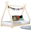 Children's Teepee Bed Solid Natural Wood 120 X 180 Cm