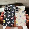 Ударопрочный мягкий чехол из ТПУ с цветным рисунком бабочек для iPhone 16 Pro 15 14 Plus 13 12 Pro Max 11 с текстурой кожи, однотонный тонкий чехол