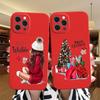 Christmas and New Year Gift Red Phone Case For iPhone 13 Pro 11 Pro Max 12 Mini XS XR 6 6S 8 7 Plus Fashion Girl Cover Fundas