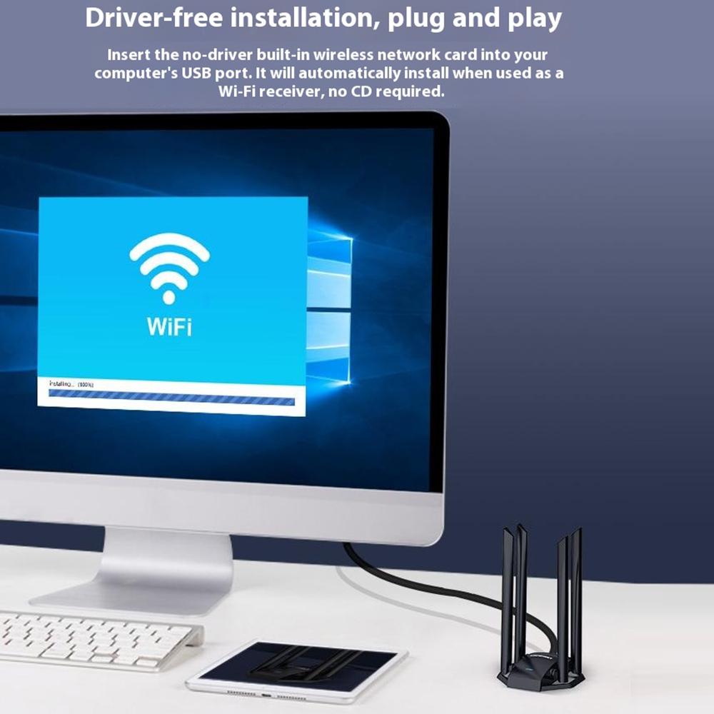 COMFAST CF-WU785AC Двухдиапазонный WiFi-маршрутизатор 1300 Мбит/с, USB-сетевой адаптер с 4 антеннами