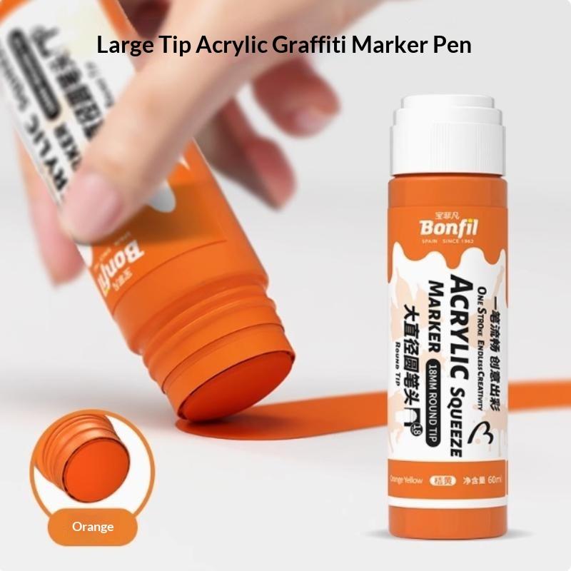 1Pcs 3Cm Jumbo Felt Tip Acrylic Paint Markers Graffiti Jumbo Colored Markers For Rock Painting Stone Ceramic Glass Wood Canvas