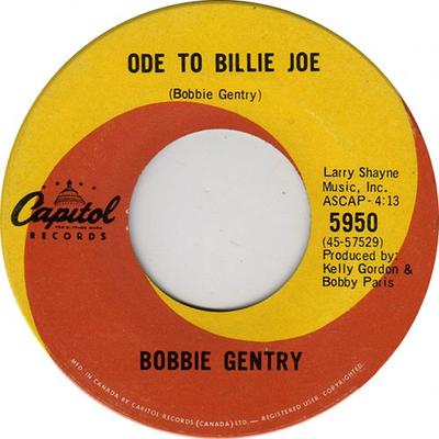 7-дюймовая пластинка БОББИ ДЖЕНТРИ - Ода Билли Джо 5950 Capitol Records 1967 Канада Блюз Б/У