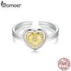 BAMOER 925 пробы серебро сердце сустав открытое кольцо любовь штабелируемое кольцо нежный костюм цирконий модные украшения для женщин подарок для девочек