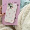 Pink Floral Ribbon Bow For Apple 16 Mobile Phone Case 15 ProMax New For iPhone 14 Autumn and Winter 13