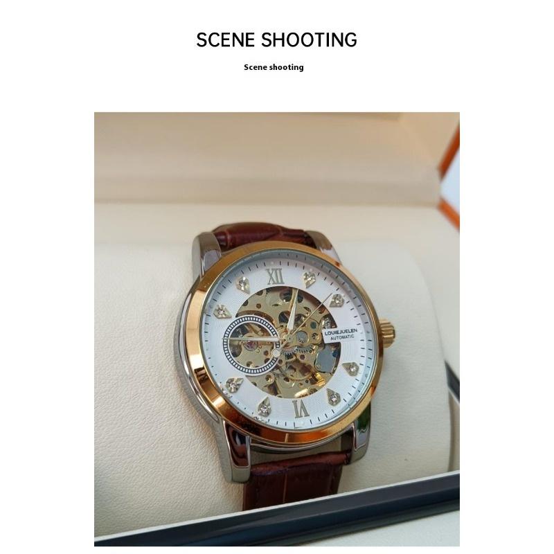 Часы с полым бриллиантом от ведущего бренда, водонепроницаемые, деловые, автоматические механические часы, мужские наручные часы