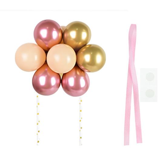 10 Pcs 4 Inch Balloons Cake Topper Happy Birthday Mini Balls Cake Topper DIY Baking Decoration for Anniversary Birthday Party Baby Shower Decor