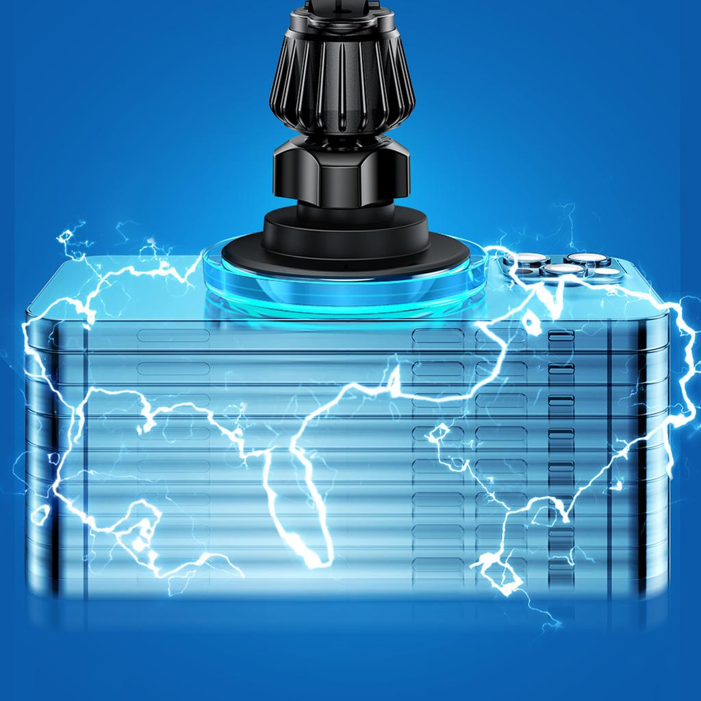 Joyroom 15W Qi Wireless Car Charger & MagSafe Mount, Silver - Vent Clip Accessory (JR-ZS291)