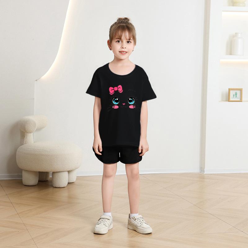Children's Casual Short-sleeved T-shirt - Summer Girls' Loose Bowknot T-shirt