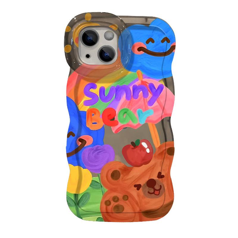 Подвеска в виде медведя-радуги с изображением утки, подходящая для iPhone16, чехол для телефона Apple 15, подставка Promax Double Stand 14, развлечение 13