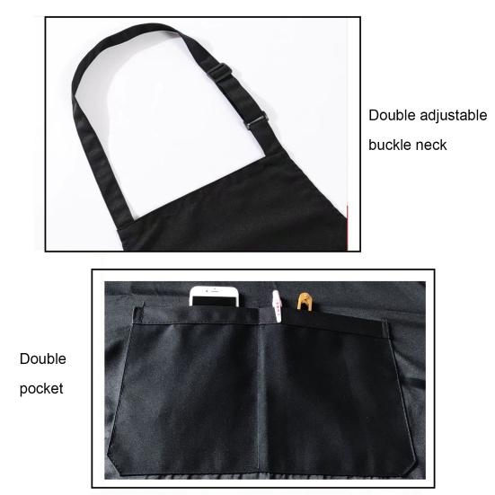 Фартук шеф-повара сплошной цвет водонепроницаемый полиэстер хлопок подвесной фартук для ресторана