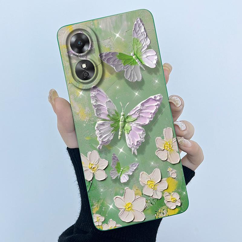Для OPPO A17 A17K 2022 CPH2477 Чехол Задняя крышка Милый Панда Милые Девочки Мягкий Силикон ТПУ Чехол для Телефона Ударопрочный Защитный Корпус