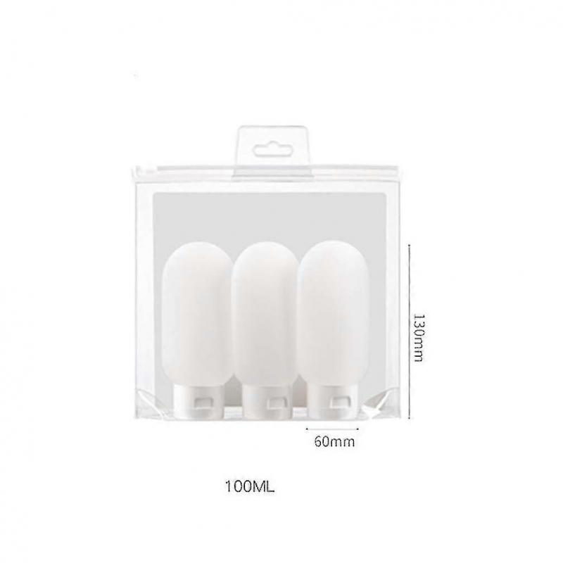 100ml Silicone Travel Bottles Travel Toiletry Bottles Silicon Liquid Travel Bottle Set Travel Size Containers, 3pcs