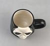 Gothic Halloween Skull Ceramic Coffee Mug - Skeleton Head Water Cup with Handles for Halloween Themed Novelty Items
