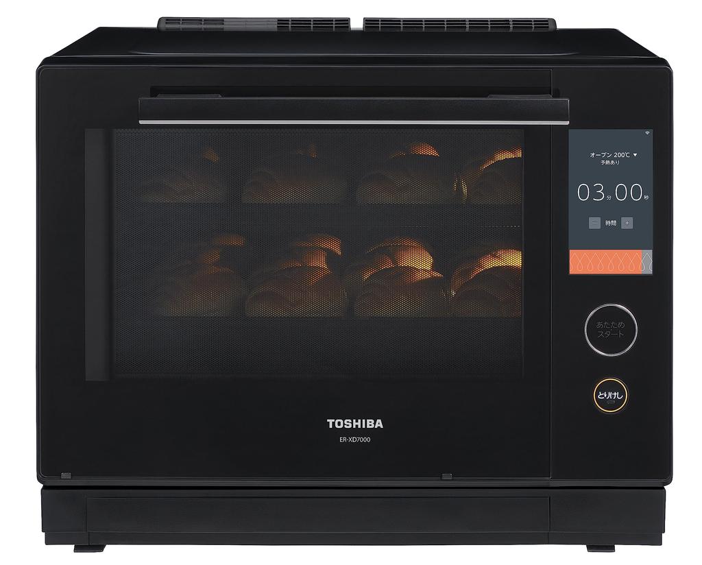 Toshiba Микроволновая печь с перегретым паром 30 л Каменная духовка Купольная приготовление Gran Черный плоский стол 350℃ 2-уровневый ER-XD7000(К)