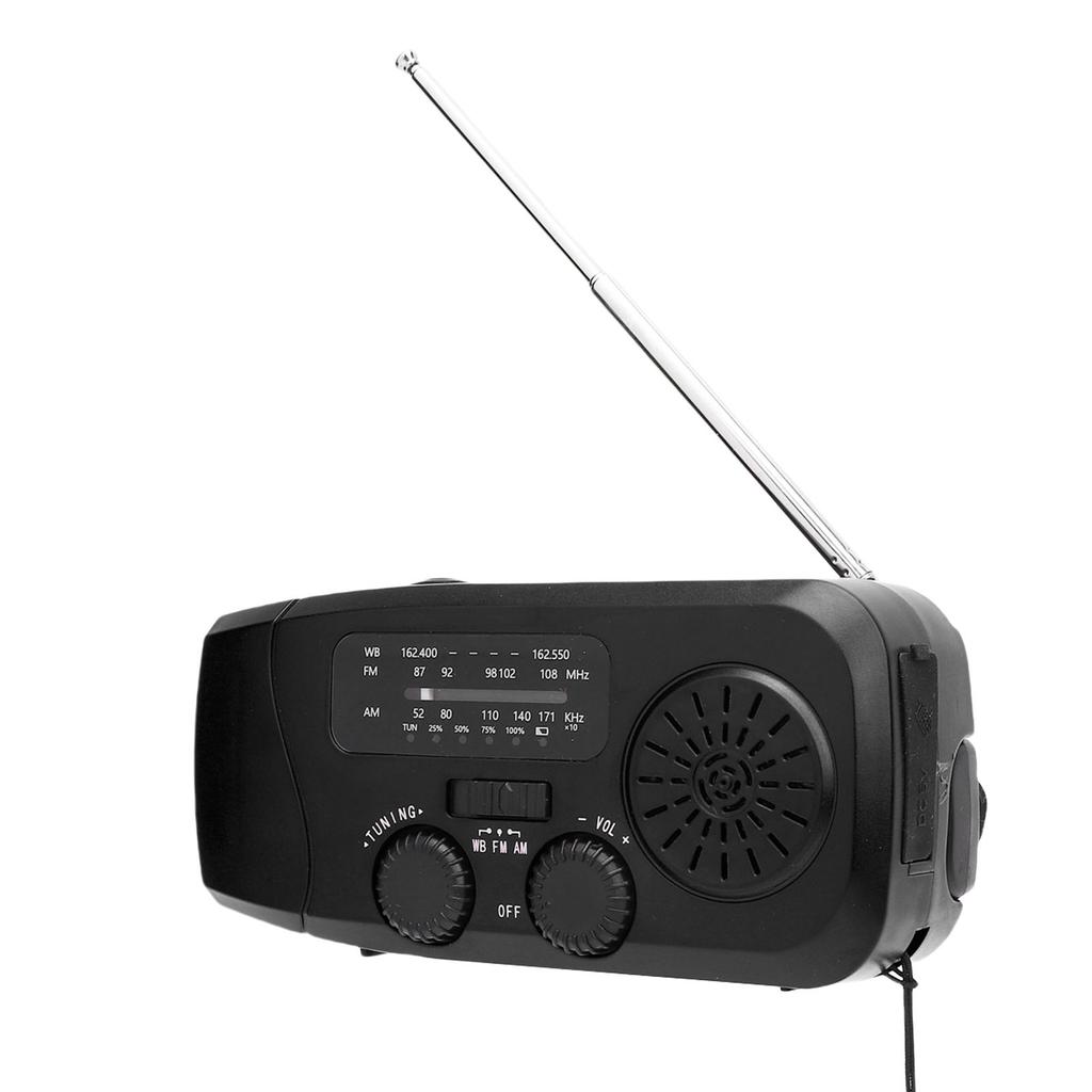 Солнечное радио с ручным заводом, аккумулятор 2000 мАч, AM FM WB, аварийное погодное радио со светодиодным фонариком для кемпинга на открытом воздухе, пеших походов