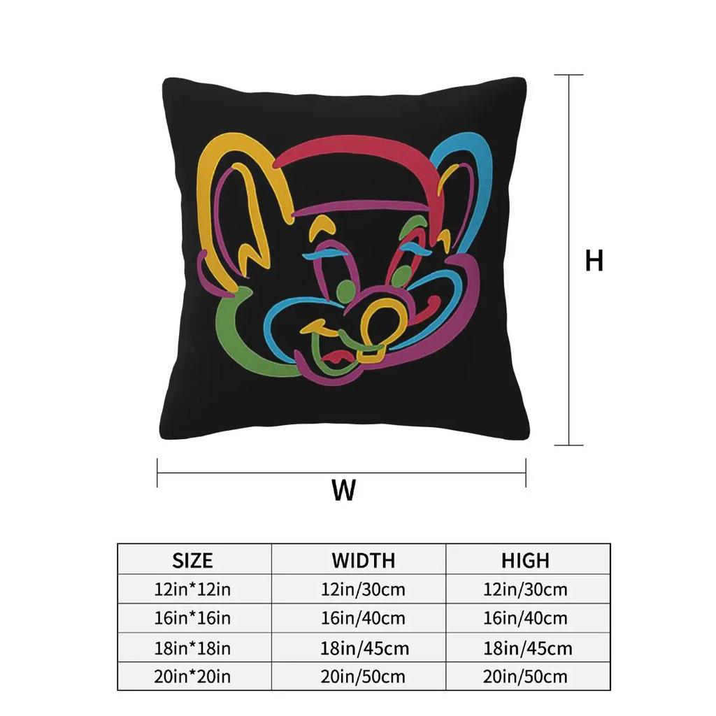 Chuck E Cheese Retro Rainbow Design 2 Pcs Square Pillowcase Pillow Cover Cushion Zip Decorative Comfort Throw Pillow For Home