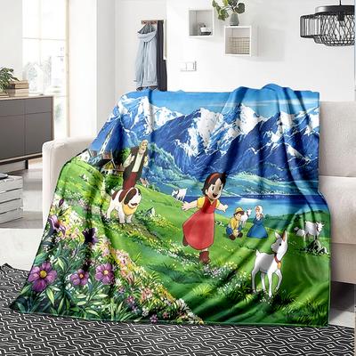 Mountain Village Adventure Flannel Blanket Super Soft Warm Cozy Blanket For Sofa Bed Office Travel Allseason Home Decor Gift
