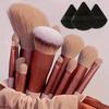 Soft Gentle and Cruelty Free for Flawless Foundation, Blush Powder 13pcs Premium Synthetic Nylon Bristle Makeup Brush Set