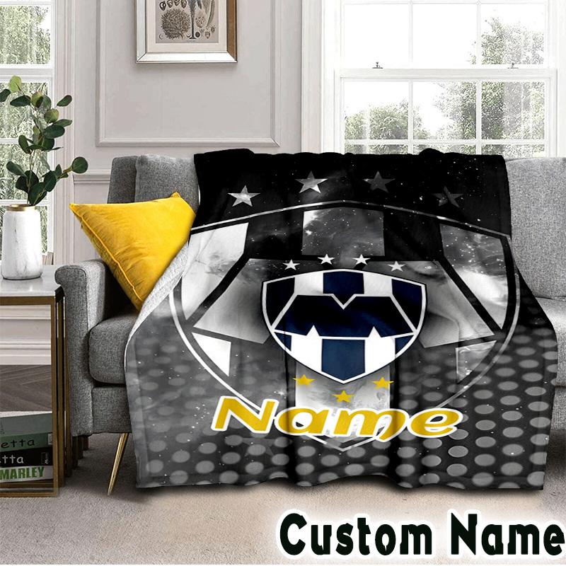 Custom Name Galactic Monterrey Crest Throws Blanket Flannel Blankets for Couch Bed Gifts for Men Women Picnic blanket Christmas fan gifts