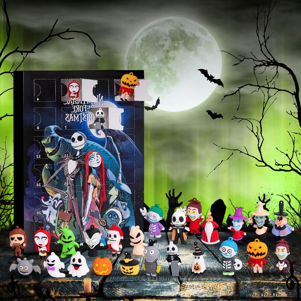 Halloween Doll Advent Calendar Contains 24 Gifts, Halloween Horror Figures Advent Calendar, Halloween Countdown Calendar With Surprise Toys
