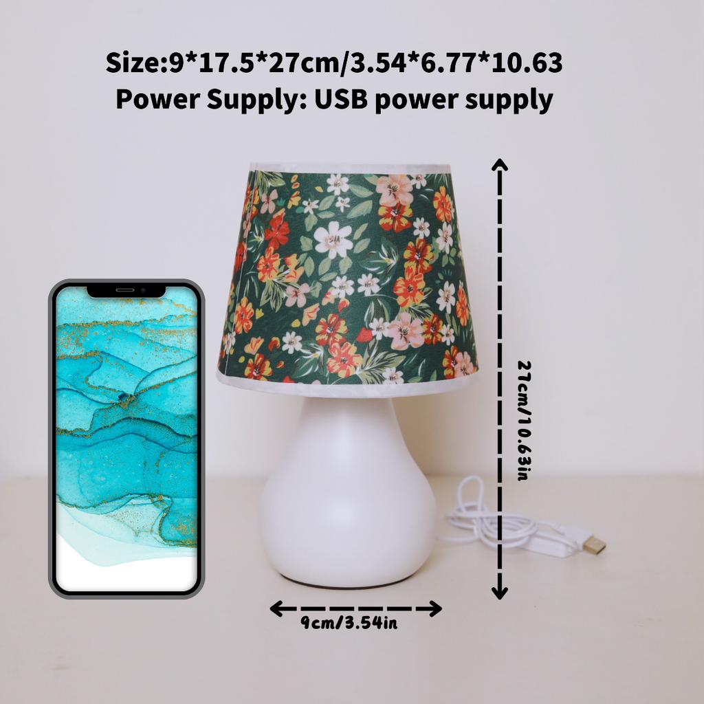 Минималистичная тканевая настольная лампа с теплым светом, USB-переключатель, прикроватная лампа для спальни, украшение для гостиной и кабинета