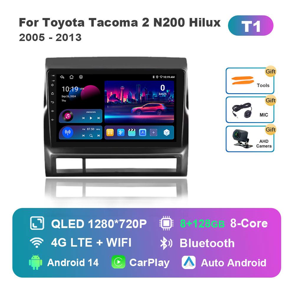 DSP Stereo Android 14 Touch Screen WiFi for Toyota Tacoma 2 N200 Hilux 2005 - 2013 Navi GPS 4G BT Car Radio Multimedia player