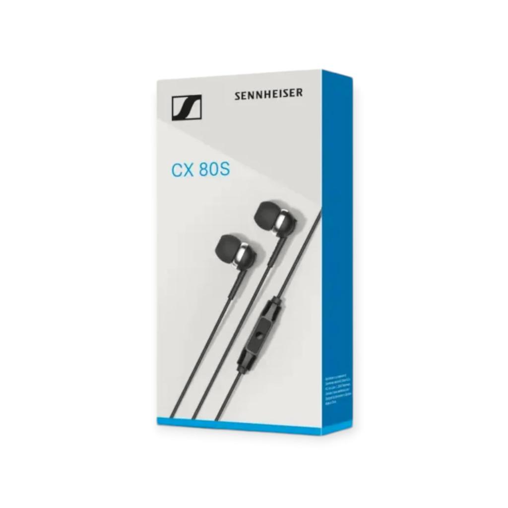Sennheiser Wired Earphones CX 80S with Microphone and Remote Control Dynamic Canal Type Black Year [2 Warranty]