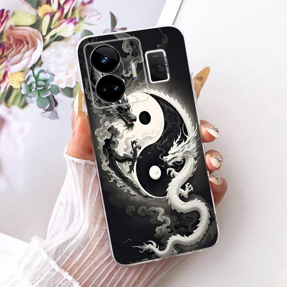 Clear For Realme GT Neo 5 Case RMX3706 Cute Cat Fashion Butterfly Funny Painted Casing For Real me GT Neo 5 Cover