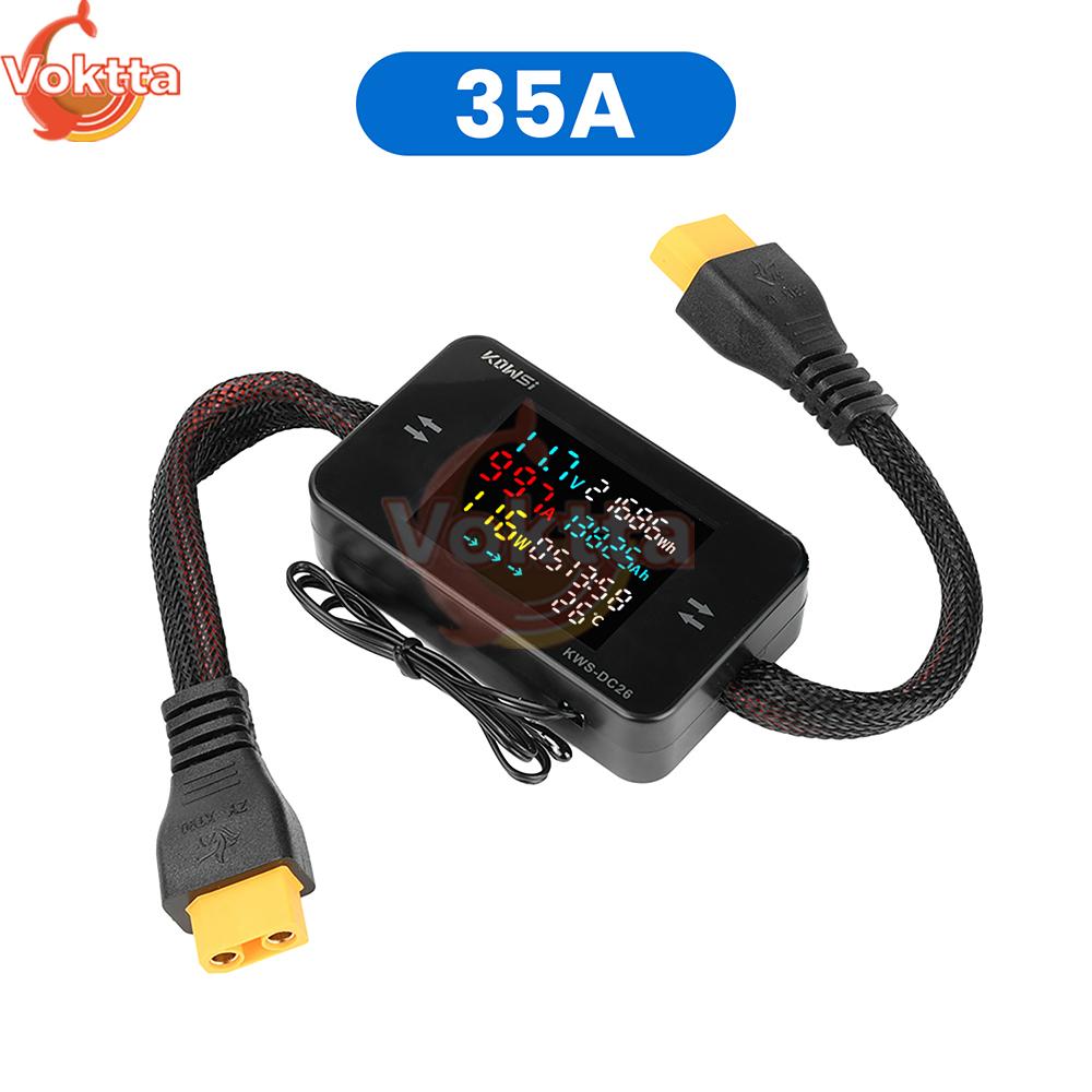 KWS-DC26 DC 8-80V LCD Digital Battery Charging Tester Voltmeter Ammeter Power Meter 20A 25A 35A 50A Voltage Current Tester
