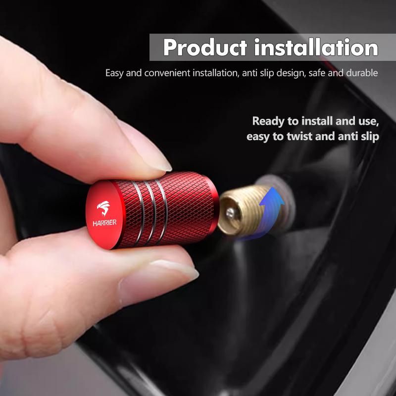 4pcs Car Tire Valve Stem Cover Aluminum Wheel Air Valve Cap For Toyota Harrier 30 60 80 XU30 XU60 XU80 2022 2023