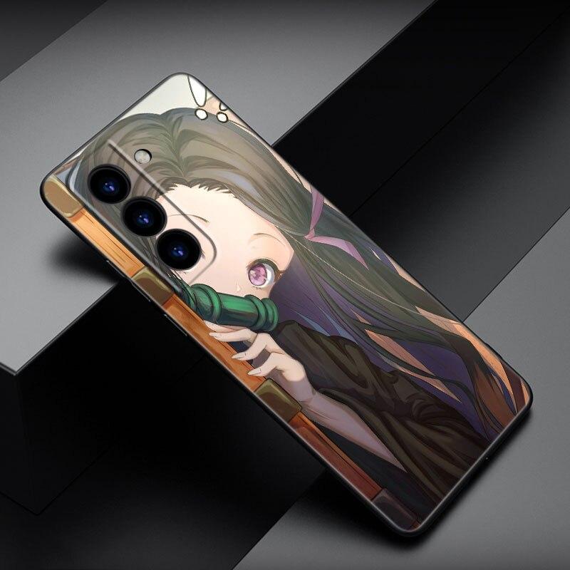 Чехол для телефона Demon Slayer Nezuko с аниме для Samsung Galaxy S22 Pro S21 S20 FE Ultra S10 Lite S10 S10E S9 S8 Plus, мягкий черный чехол