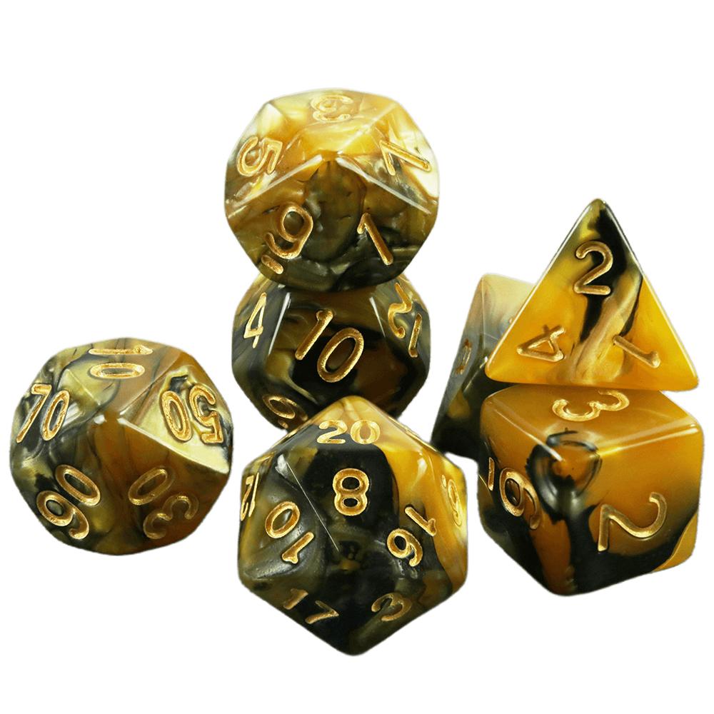 7шт разноцветных многогранных кубиков с трубкой для настольной игры DND TRPG RPG Cthulhu COC Running Team DND Dice Set
