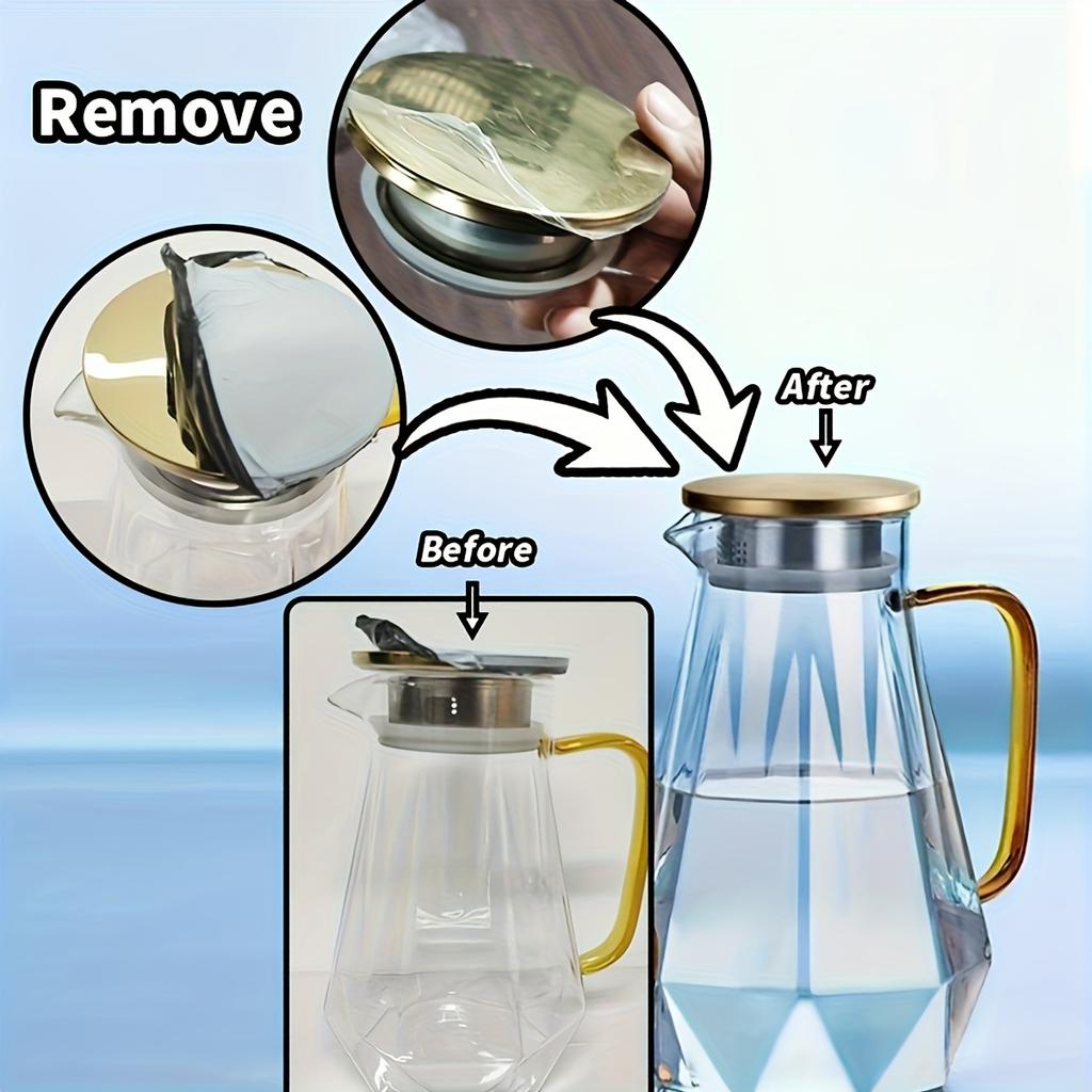 Set 1pc 60.87oz Glass Pitcher And 4pcs 11.83oz Glass Cups Heat Resistant Heavy Duty Drink Pitcher Clear Water Glass For Coffee Juice Tea Milk And More