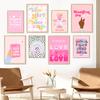 Girly Quote Pink Wall Art Poster Print Office Bedroom Canvas Decor Funny Feminist Pastel Rainbow Colou Painting Room Home Decor (with Frame)