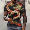 3D Digital Printed Animal Dragon Short Sleeved T-shirt for Men's Sportswear T-Shirts Men’s
