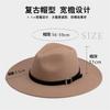Popular Jazz Hat Men'S Season Travel Versatile Western Cowboy Hat Women'S Woolen Top Hat British Wide Brim