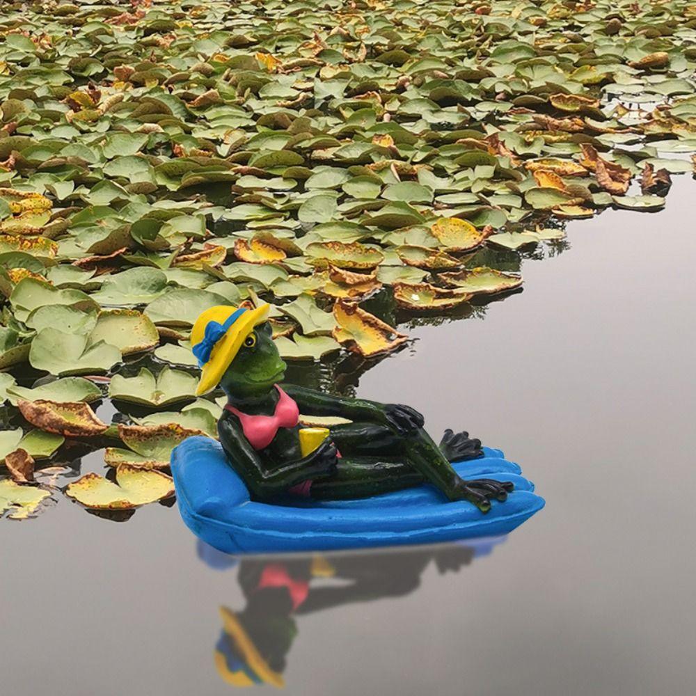 Resin Animal Sculpture Cartoon Floating Pond Ornament Funny Miniatures Figurine Desk