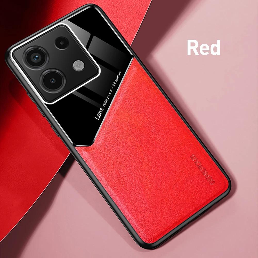 Кожаный текстурный чехол для Xiaomi Redmi Note Pro 13 5G Note 12 Pro 12S 11 11S с автомобильным магнитным противоударным деловым чехлом с полной защитой