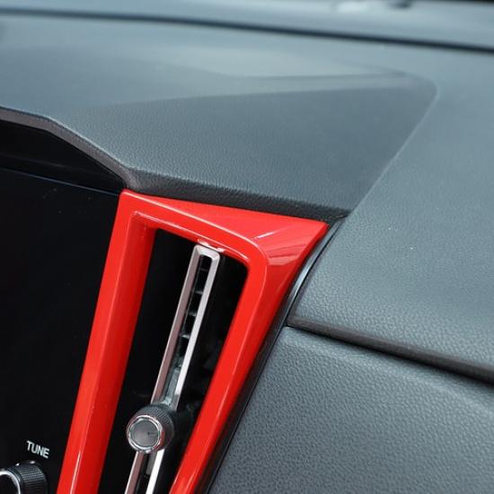 Red ABS Interior Center Air Vent Panel Frame Cover Trim For Subaru WRX -23