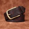 Мужской ремень с алмазной лазерной гравировкой и тиснением, первый слой из воловьей кожи, индивидуальный тренд, нишевый повседневный ремень с пряжкой