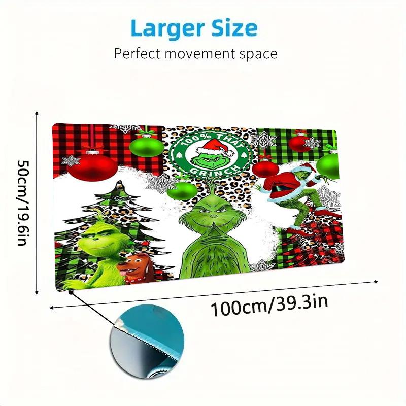 Christmas Green Monster Color Mouse Pad Large Gaming Table Cushion Non-slip Laptop Tablet Big Mousepad XXL Mat Mini PC Playmat With Lock edge