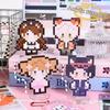 Creative Acrylic Perler Bead Sticker Pendant Cartoon DIY Pixel Perler Bead Standee Decorative Pendant Desktop Ornament