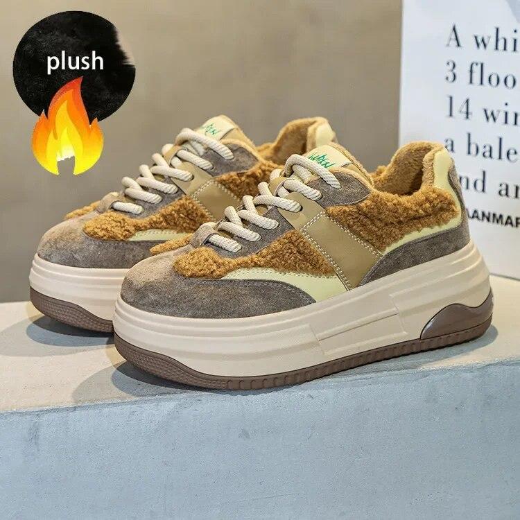 Fujin 7 см из синтетической натуральной кожи, женские повседневные модные кроссовки на танкетке на платформе, весенне-осенние вулканизированные туфли с контурным рисунком