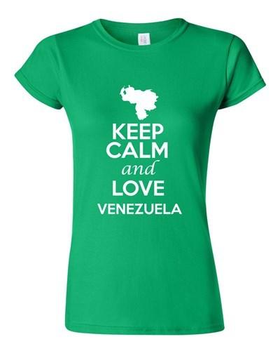 Junior Keep Calm And Love Venezuela Country Statement Novelty T-Shirt Tee Unisex T-Shirt