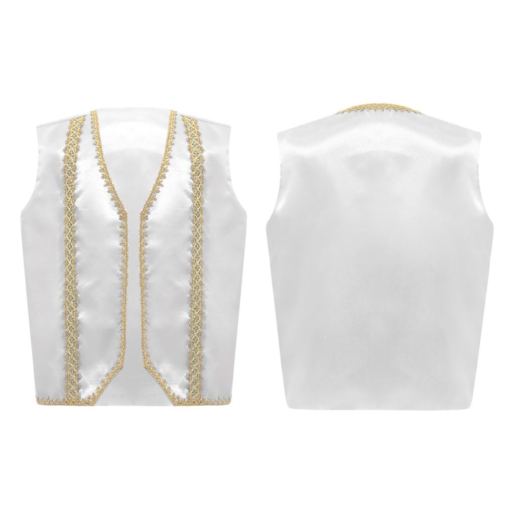 Детский средневековый фрак в стиле стимпанк, без рукавов, с золотой отделкой, украшенный жилет, готические куртки, жилет, костюм