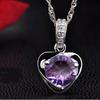 Мода темперамент любовь в форме фиолетового бриллианта ожерелье женский подарок ключица цепочка ювелирные изделия