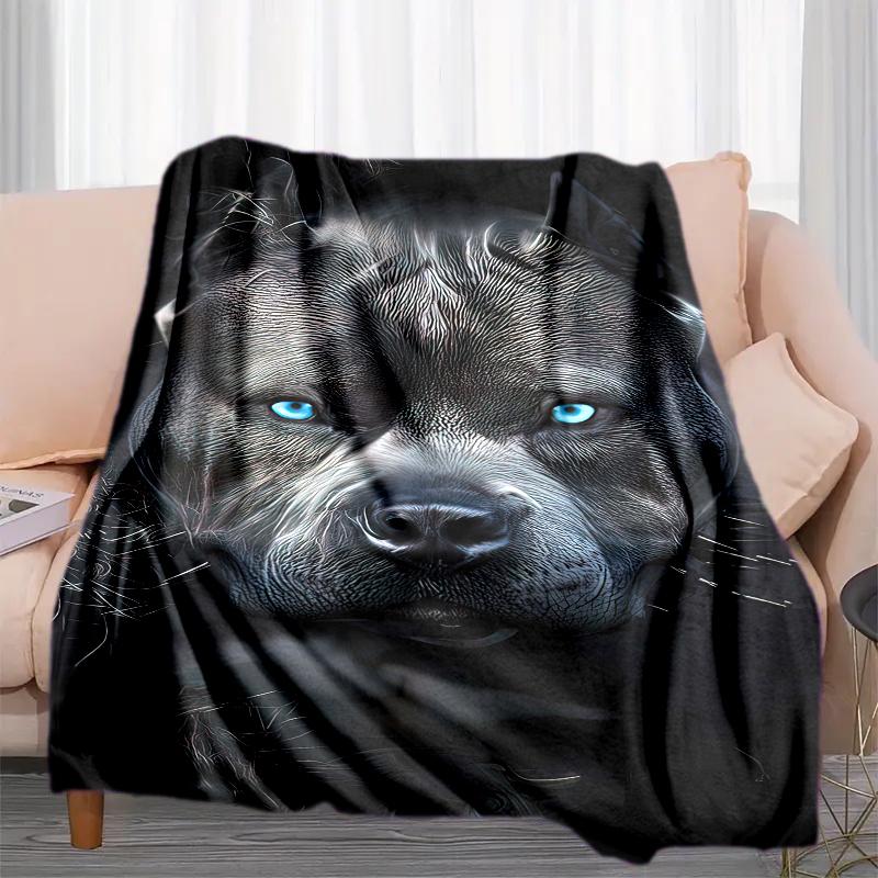 1PC Dog cute printed blanket, all season lightweight home office outdoor nap multifunctional blanket A1